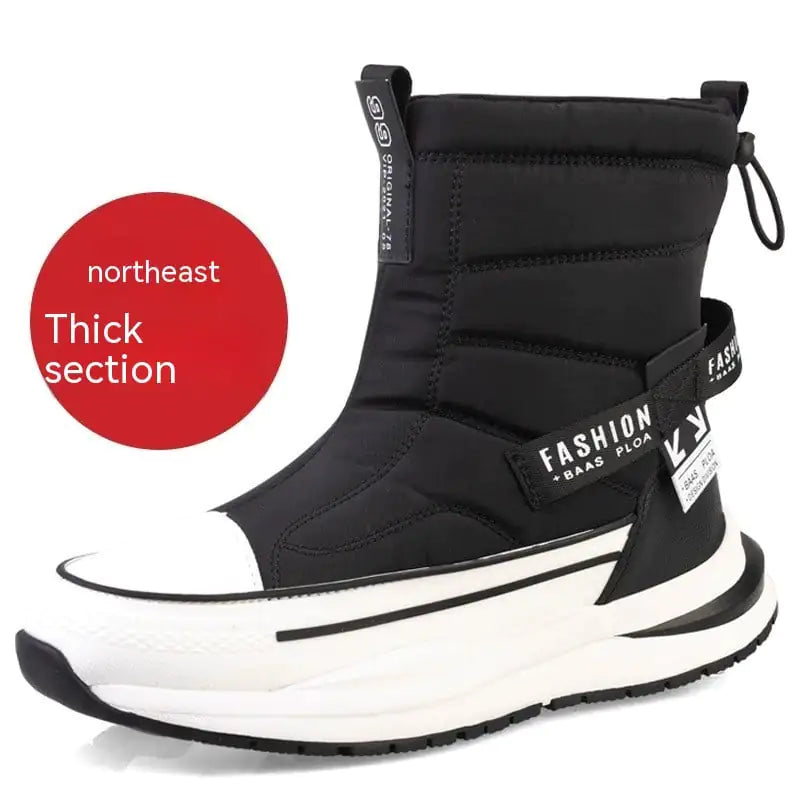 Men's Waterproof Cotton Shoes with Winter Wool Lining