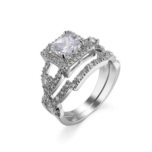 Couple's Zircon Ring Set - Minimalist Jewelry Wholesale