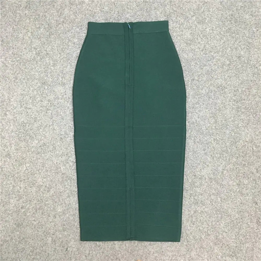 Striped High Waist Slim Bandage Skirt with Features