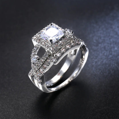 Couple's Zircon Ring Set - Minimalist Jewelry Wholesale