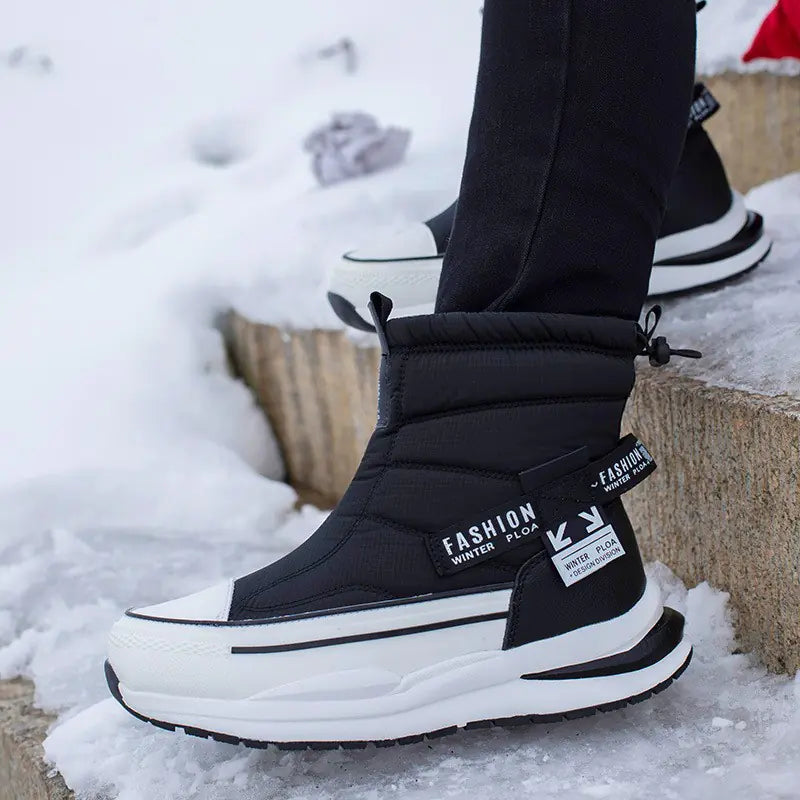 Men's Waterproof Cotton Shoes with Winter Wool Lining