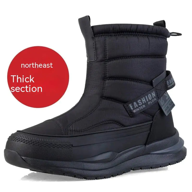 Men's Waterproof Cotton Shoes with Winter Wool Lining