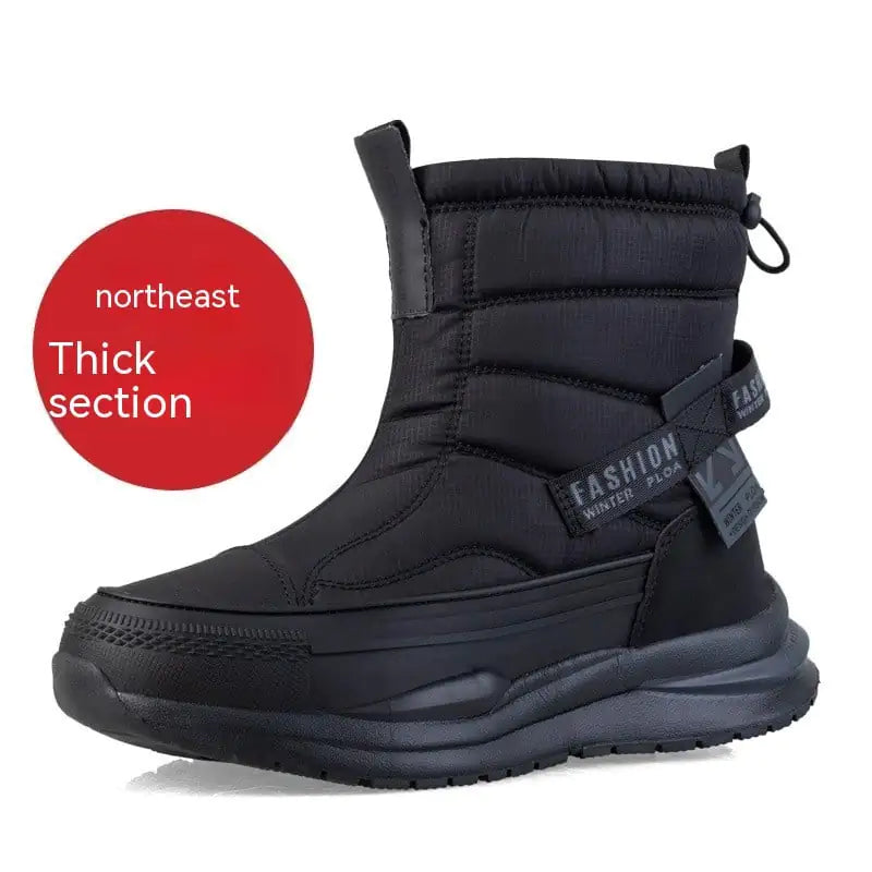 Men's Waterproof Cotton Shoes with Winter Wool Lining