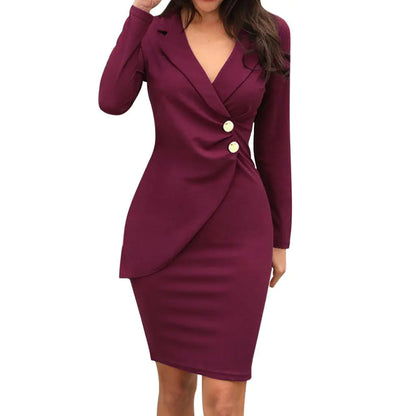 vestido elegante ajustado estilo mitad saco, para trabajo, cita, ideal para ceremonia importante