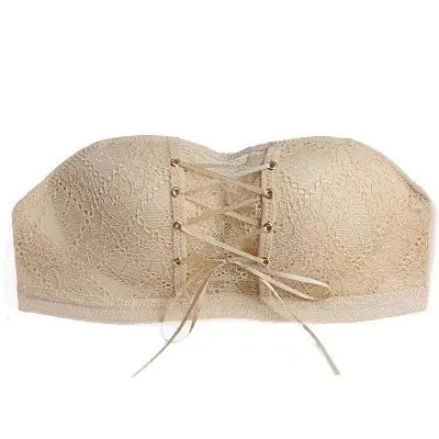 Lace Strapless Bra with Adjustable Support for Women